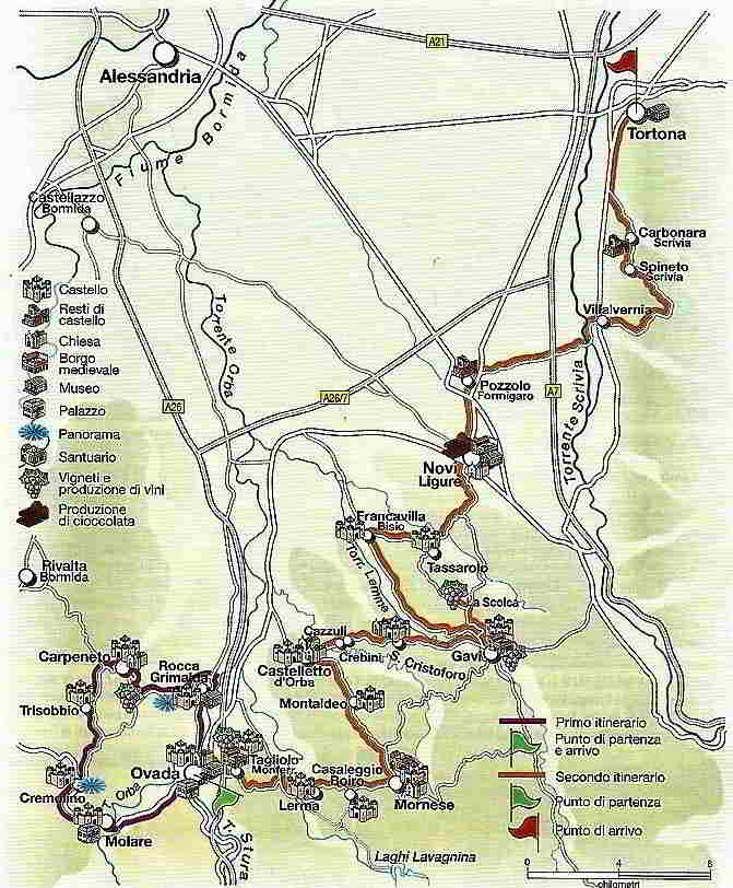 Cartina Itinerari